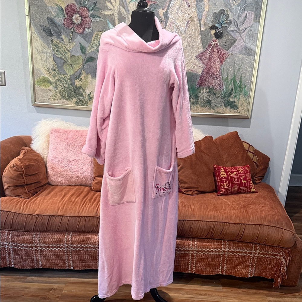 Pink Cozy Fleece Snuggie Robe/ Blanket with Pockets
